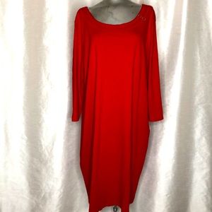 Long sleeve red dress 3X Karen Scott